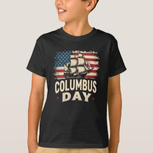 Lycklig Columbus Day of Exploration and Reflection T Shirt
