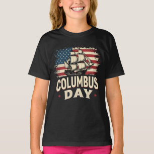 Lycklig Columbus Day of Exploration and Reflection T Shirt