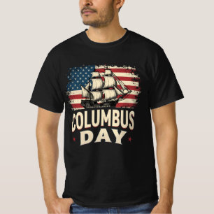 Lycklig Columbus Day of Exploration and Reflection T Shirt