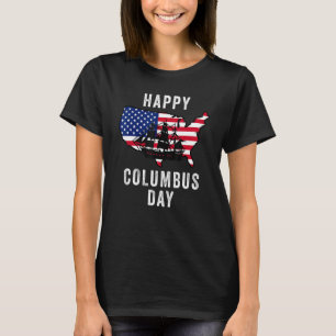 Lycklig Columbus Day USA flagga Discovery Italiens T Shirt