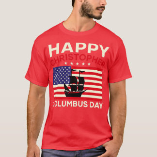Lycklig Columbus Day Vintage T Shirt