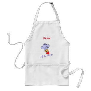 Lycklig Cook Chef Customize with Namn Vuxen Apron Förkläde
