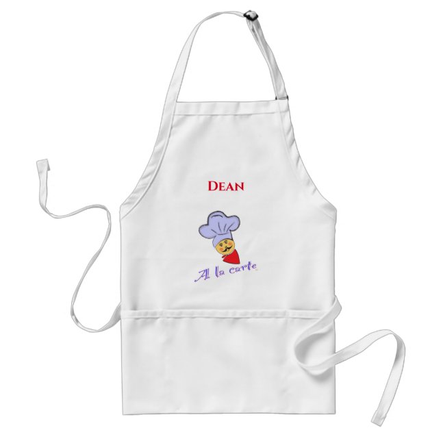 Lycklig Cook Chef Customize with Namn Vuxen Apron Förkläde (Framsidan)