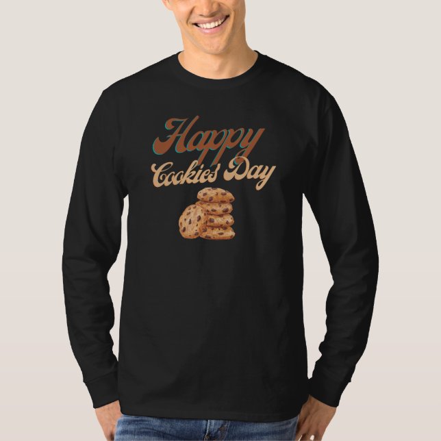 Lycklig Cookies Day, nationaldagen för cookie T Shirt (Framsida)