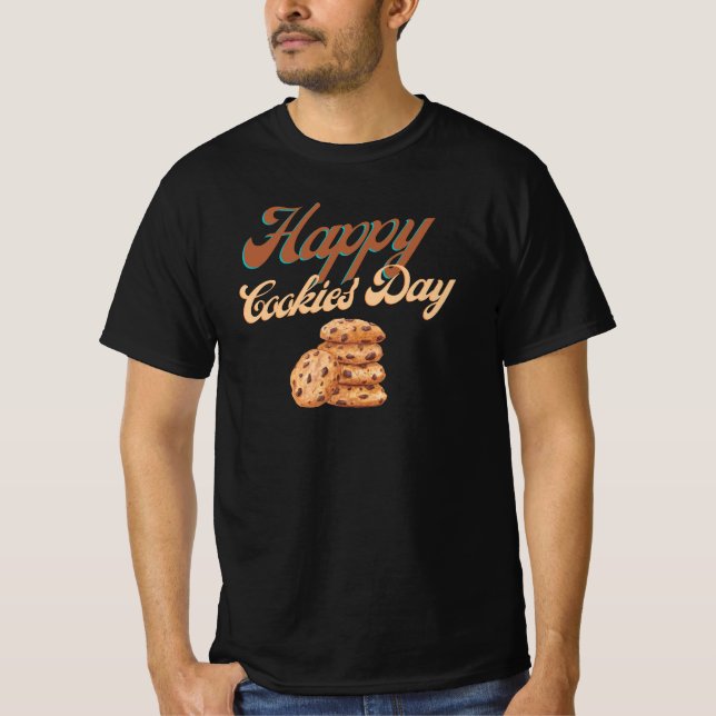 Lycklig Cookies Day, nationaldagen för cookie T Shirt (Framsida)