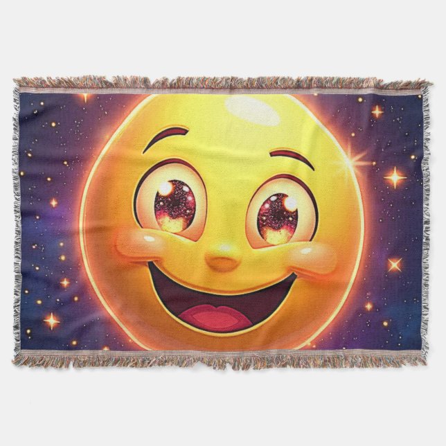 Lycklig Cosmic Ögon Emoji Filt (Framsidan)