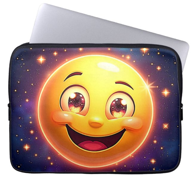 Lycklig Cosmic Ögon Emoji Laptop Fodral (Framsidan)