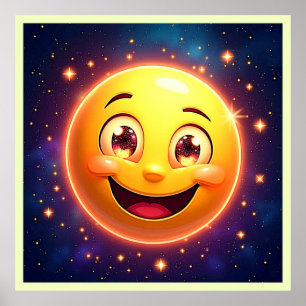 Lycklig Cosmic Ögon Emoji Poster