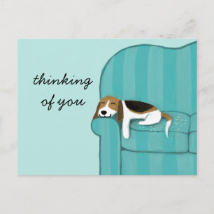 Lycklig Couch Beagle Cute Hund-Anpassningsbar Vykort