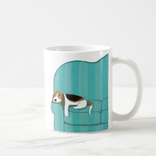 Lycklig Couch Beagle Cute Sleeping Hund Pälsk Kaffemugg