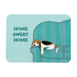 Lycklig Couch Hund - hemsöt hemmaport, Cute Beagle Magnet