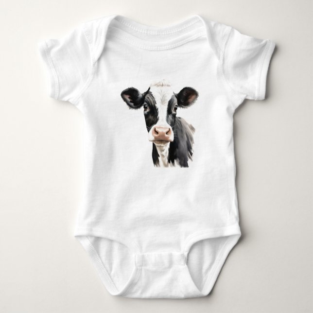 Lycklig Cow Ansikte T Shirt (Framsida)