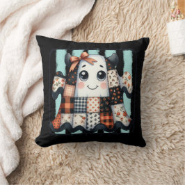 Lycklig Cow Ghost Halloween Patchwork Quilt Kudde