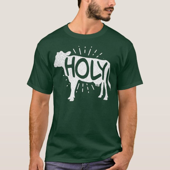 Lycklig Cow Shirt Funny Heliga Cow Pun Gift T (Framsida)
