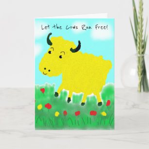 Lycklig Cow Vegan Birthday Kort