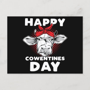 Lycklig Cowentines Day Gift Cow Älskare Valentine Vykort