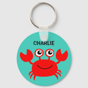 Lycklig Crab anpassningsbar nyckelring