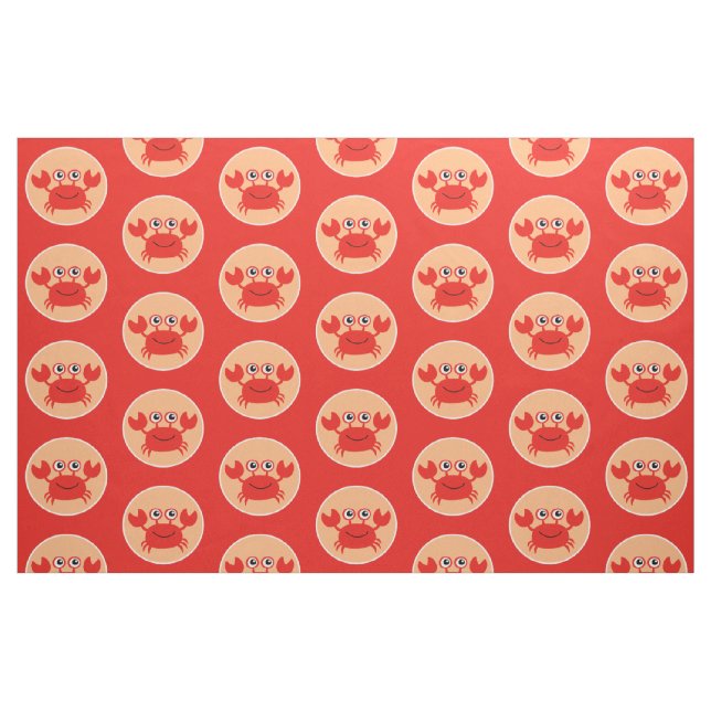 Lycklig Crab anpassningsbar Tyg (Fat Quarter)