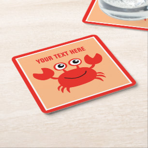 Lycklig Crab anpassningsbar underlägg Papper Kvadrat