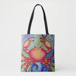 Lycklig Crab Tote Bag Tygkasse