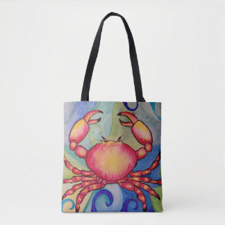 Lycklig Crab Tote Bag Tygkasse