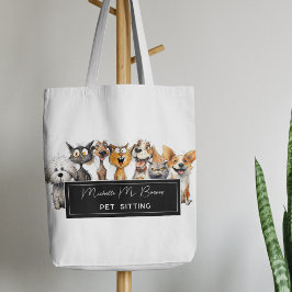 Lycklig Crazy Cats Hundar Pet Sitter Business Tygkasse