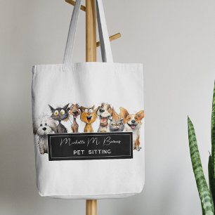 Lycklig Crazy Cats Hundar Pet Sitter Business Tygkasse