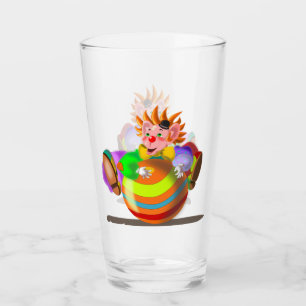 Lycklig Crazy Clown Glaskopp