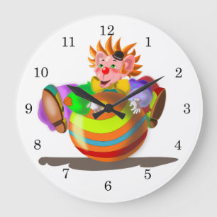 Lycklig Crazy Clown Stor Klocka