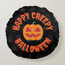 Lycklig creepy Halloween - Circular Rund Kudde