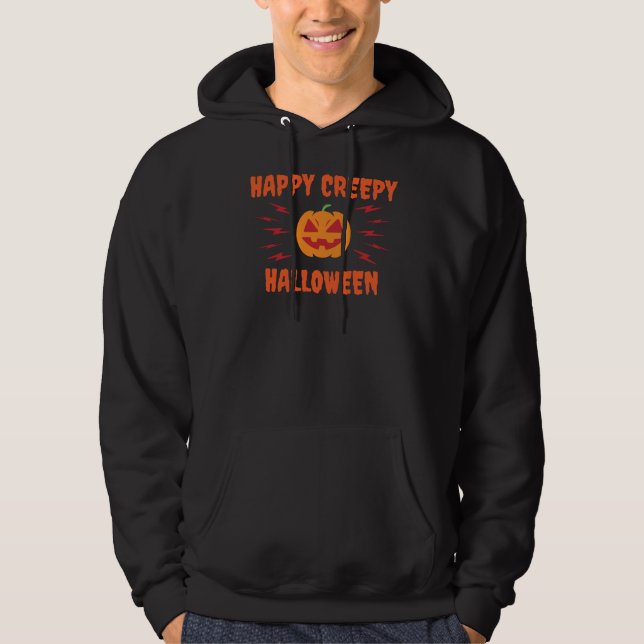 Lycklig creepy Halloween Hoodie (Framsida)