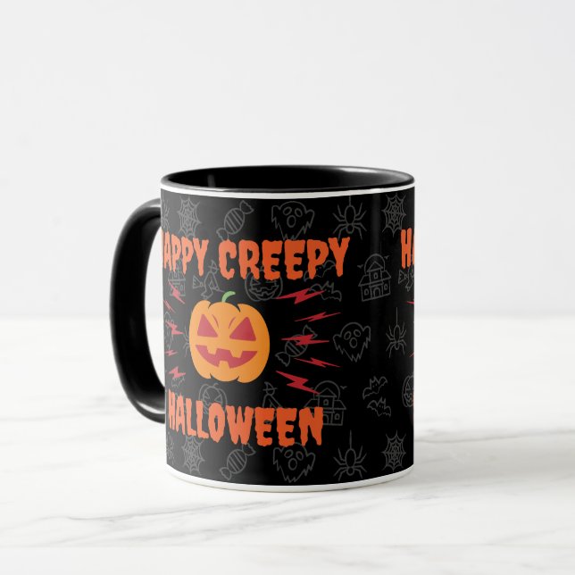 Lycklig creepy Halloween Mugg (Framsida vänster)