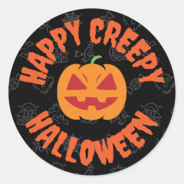 Lycklig creepy Halloween Runt Klistermärke