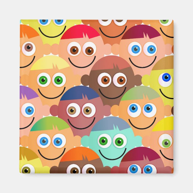 Lycklig Crowd Magnet (Framsidan)