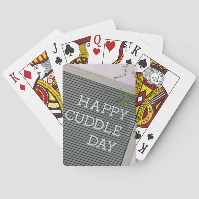 Lycklig Cuddle Day (Warm Hugs och Loving Snuggles) Casinokort (Baksidan)