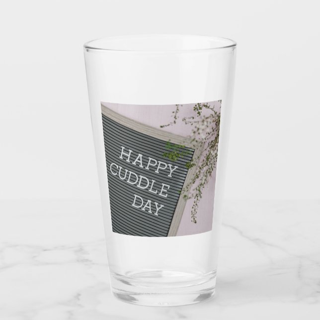 Lycklig Cuddle Day (Warm Hugs och Loving Snuggles) Glaskopp (Framsida)