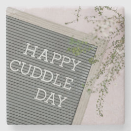 Lycklig Cuddle Day (Warm Hugs och Loving Snuggles) Stenunderlägg