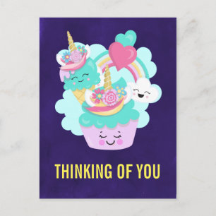 Lycklig Cupcoa och Ice Cream Thinking of You Vykort