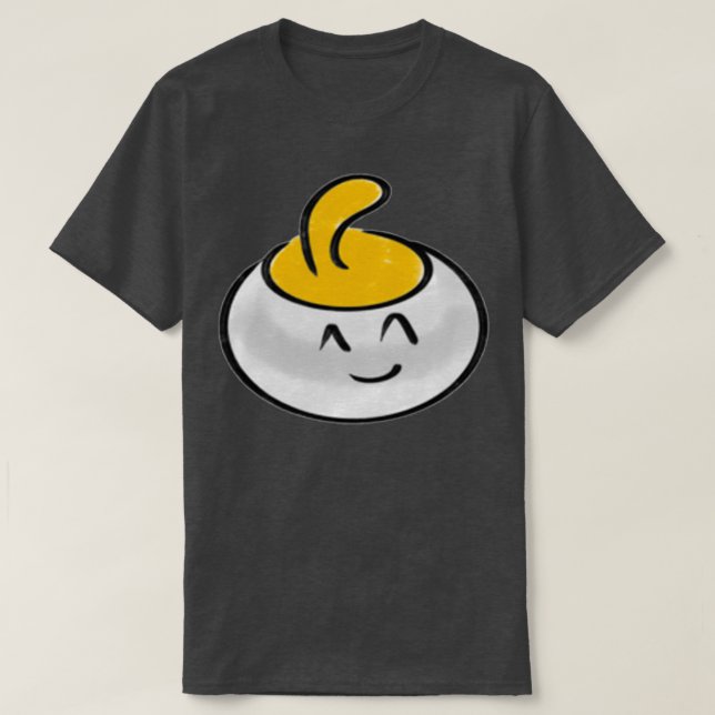 Lycklig Curling Sten Mörk Grått  T Shirt (Design framsida)