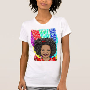 Lycklig Curls   Digital konst   Afrikansk-amerikan T Shirt