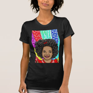 Lycklig Curls   Digital konst   Afrikansk-amerikan T Shirt