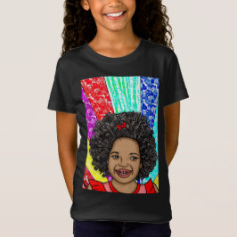Lycklig Curls | Digital konst | Afrikansk-amerikan T Shirt
