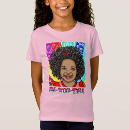 Lycklig Curls | Digital konst | Afrikansk-amerikan T Shirt