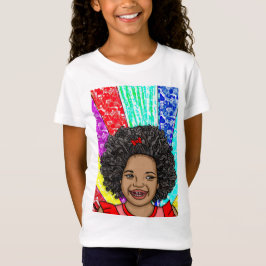 Lycklig Curls | Digital konst | Afrikansk-amerikan T Shirt