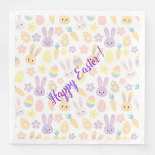 Lycklig Customize Påsk Lila Rabbit Pappersservett