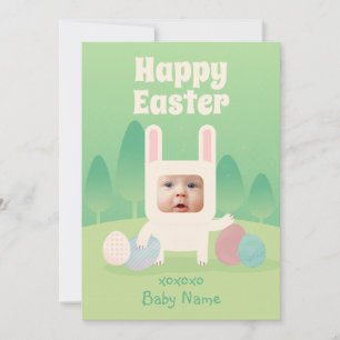Lycklig Cute Baby Bunny 1:a Påsk Julkort