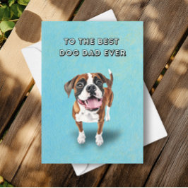 Lycklig Cute Boxer Hund Bästa Pappa någonsin Fars  Kort