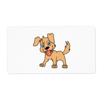 Lycklig Cute Brown Puppy Hund ut ur Tunga Fraktsedel