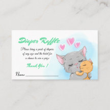 Lycklig Cute Cat Baby Shower Blue Baby Diaper Raff