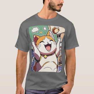Lycklig Cute Cat Lover Funny T Shirt